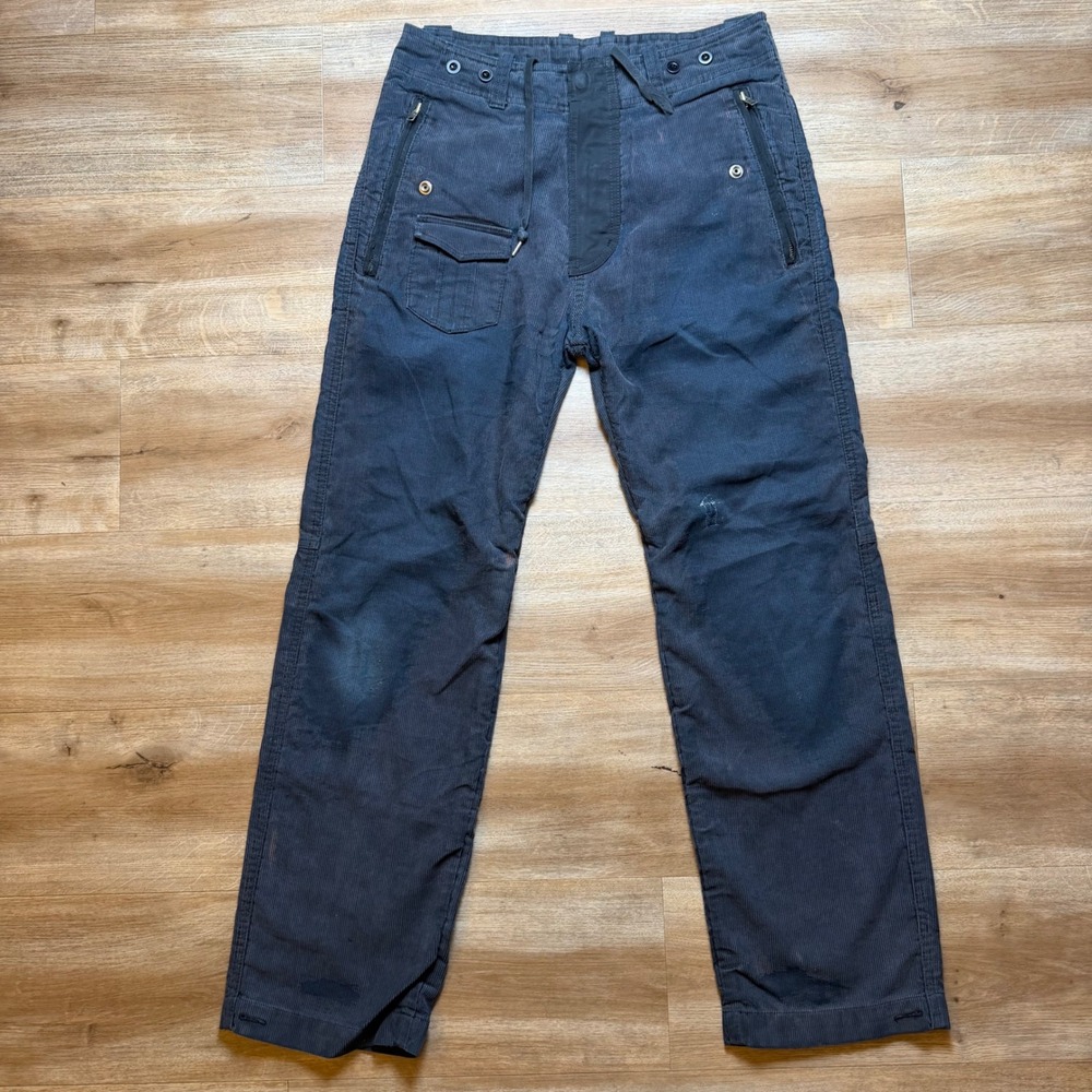 Diesel Corduroy Utility Pants Mens 29 Gray Faded Tactical Gorpcore Multi-Pocket